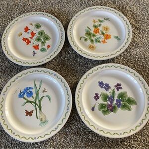 Windemere Garden Lunch/ Desert Plates 4 Asst Florals No Chips 7.5”